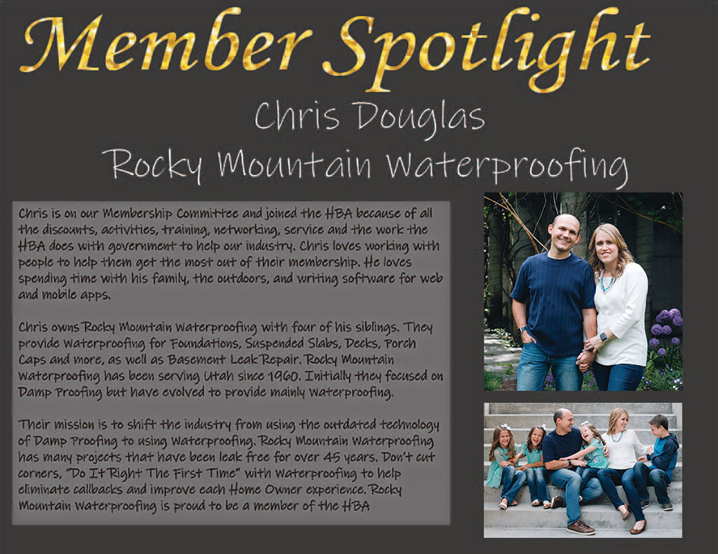 Membership Spotlight - Christopher Douglas - Rocky Mountain Waterproofing